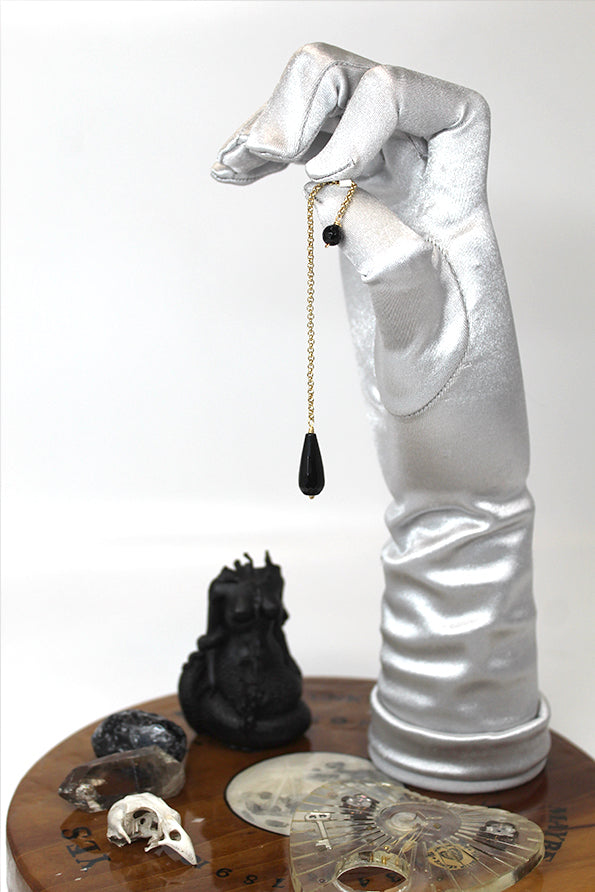 Black Onyx on gold-filled chain pendulum - Libra Moon