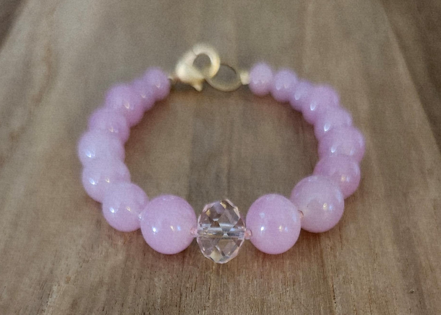 Friendship bracelet of pink Czech beads