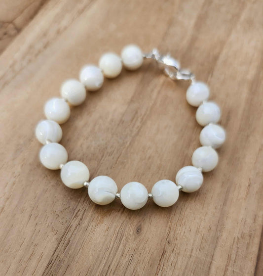 Full SuperMoon bracelet of Mother-of-Pearl beads