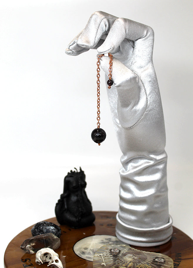 Garnet Sphere Pendulum on copper chain