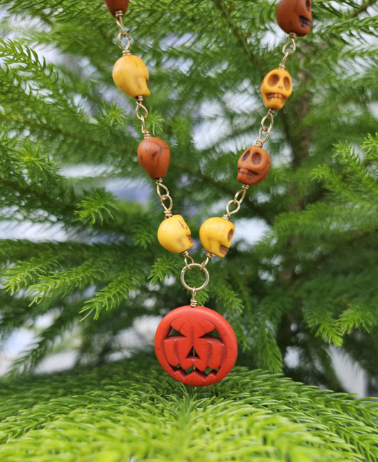 Jack and Skulls Halloween necklace