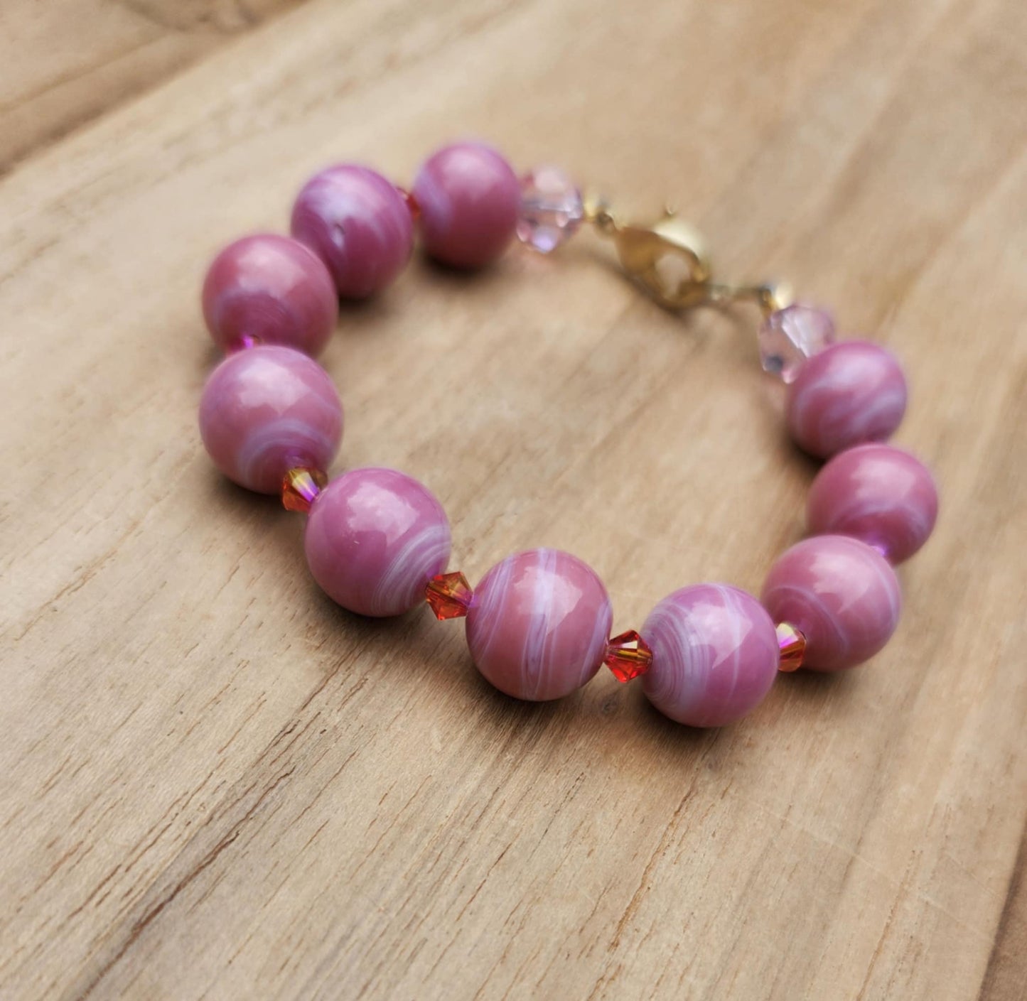 Love bracelet of vintage German artisan beads