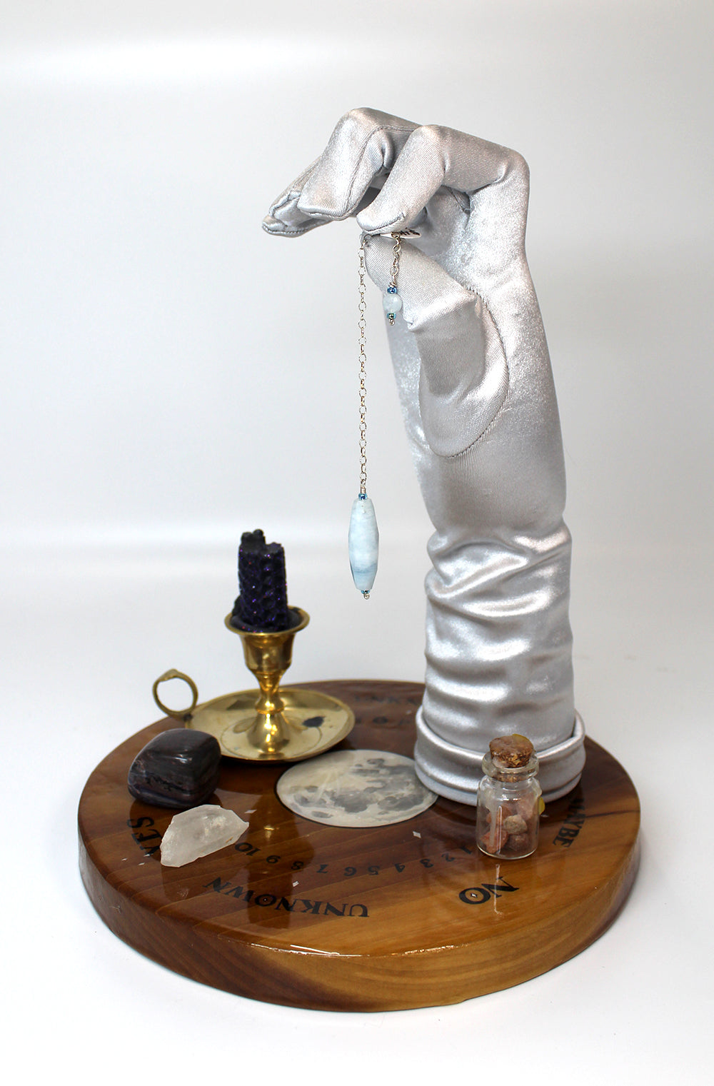 Aquamarine marquiz bead pendulum made on Spring Equinox