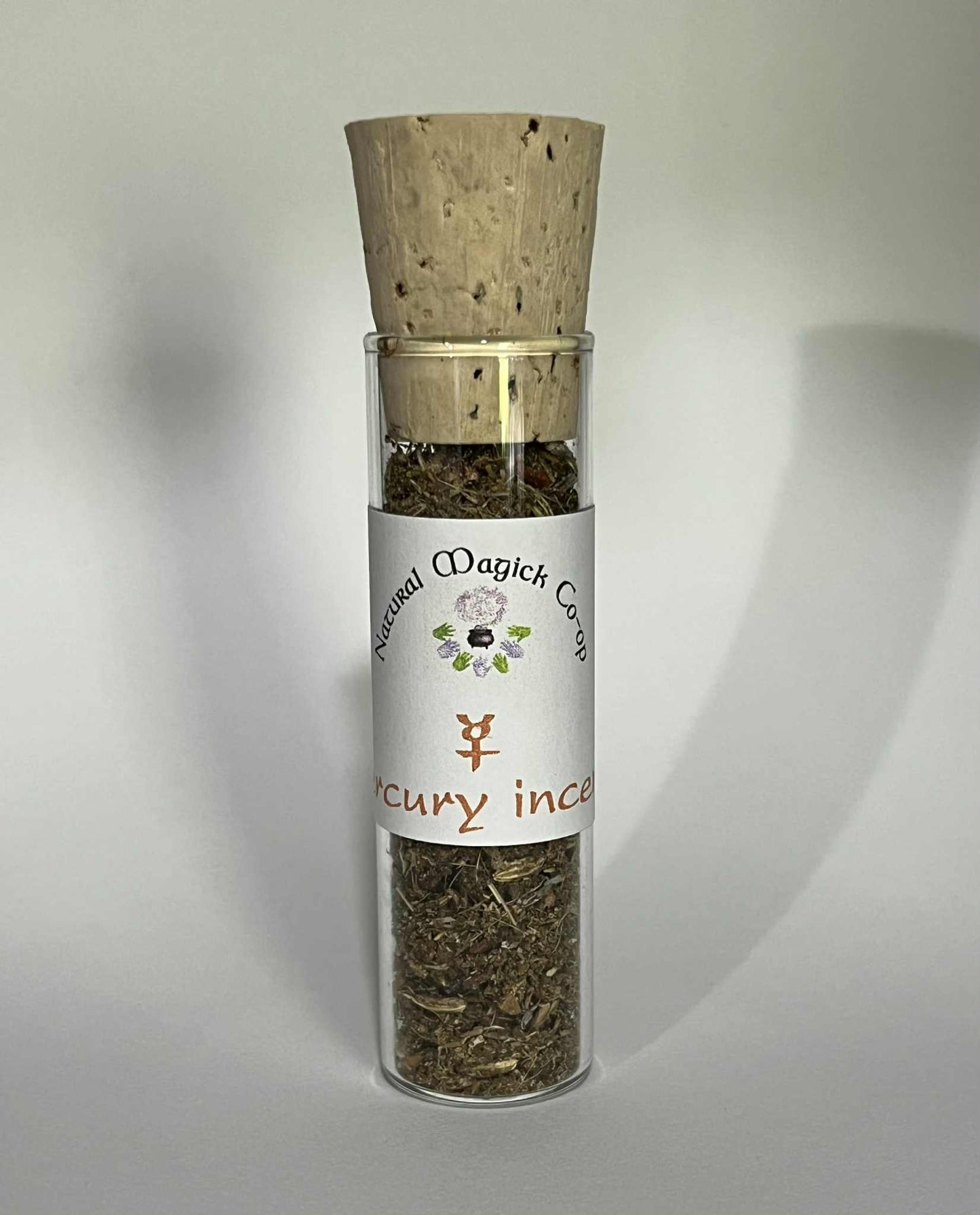 Mercury incense in 1/2 oz corked vial