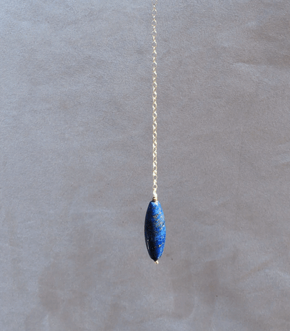 Big Lapis bead pendulum - Spring Equinox