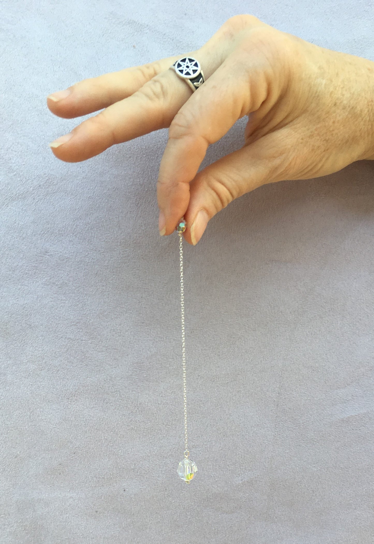 Swarovski clear ab pendulum small - Natural Magick Shop