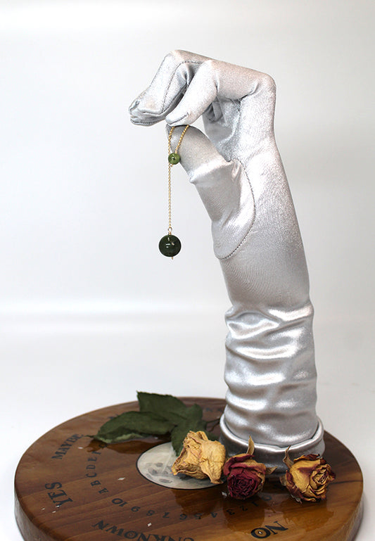 Canadian Jade pendulum on gold-filled chain - Spring Equinox