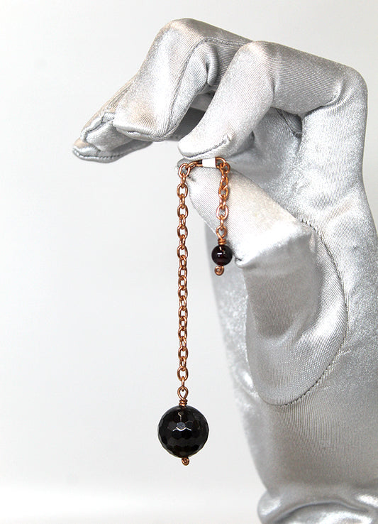 Garnet Sphere Pendulum on copper chain