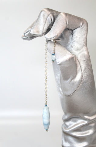 Aquamarine Marquize bead pendulum made on Spring Equinox