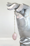 Wrapped Rose Quartz egg Pendulum with handmade bead chain - Spring Equinox