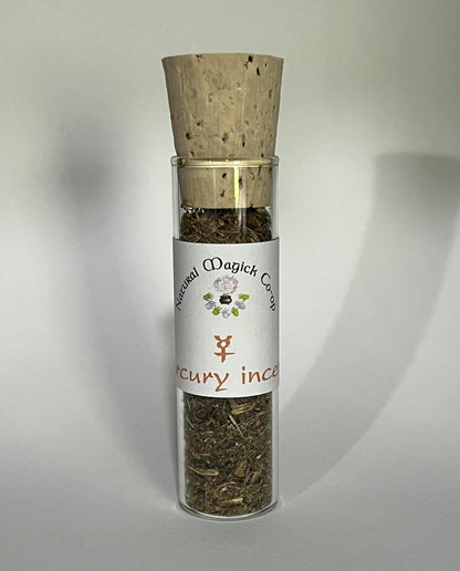 Mercury incense in 1/2 oz corked vial