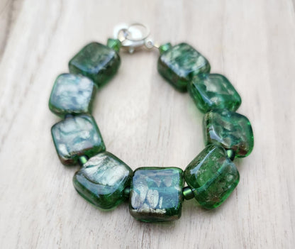 Money bracelet of artisan Murano lampwork beads