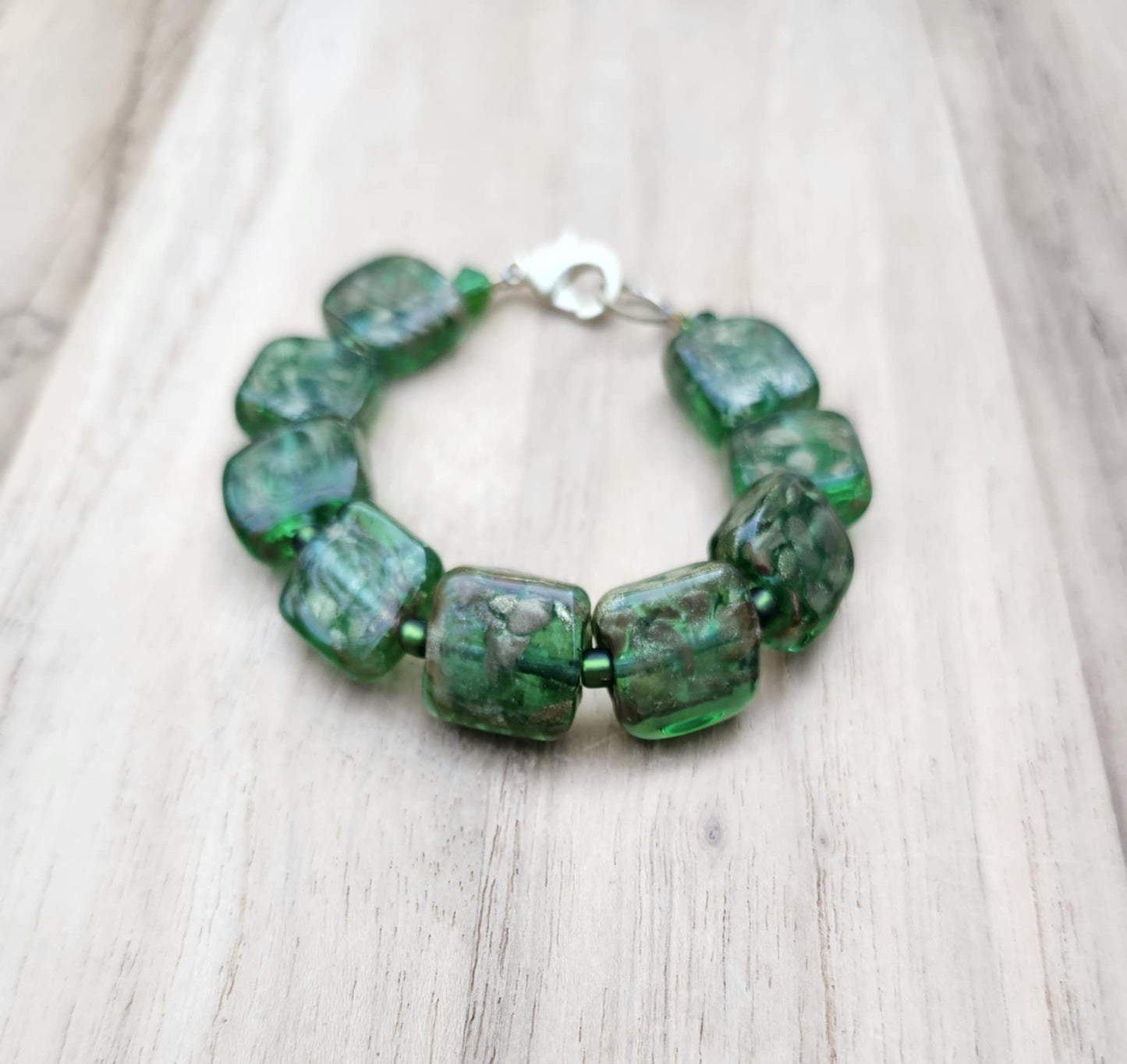 Money bracelet of artisan Murano lampwork beads
