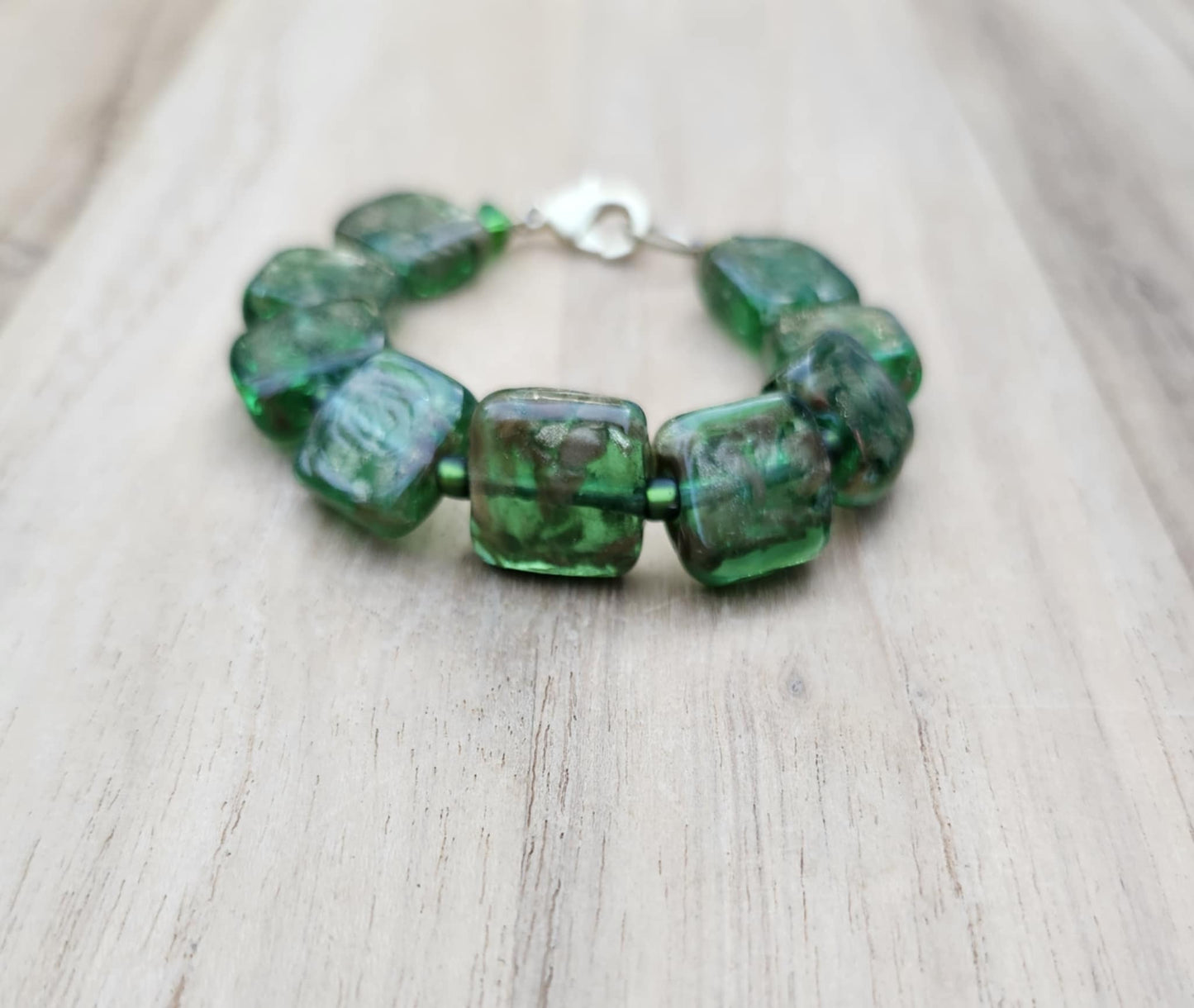 Money bracelet of artisan Murano lampwork beads
