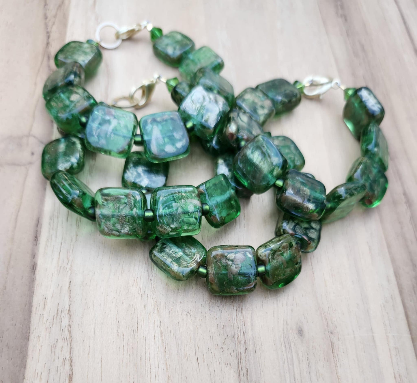 Money bracelet of artisan Murano lampwork beads