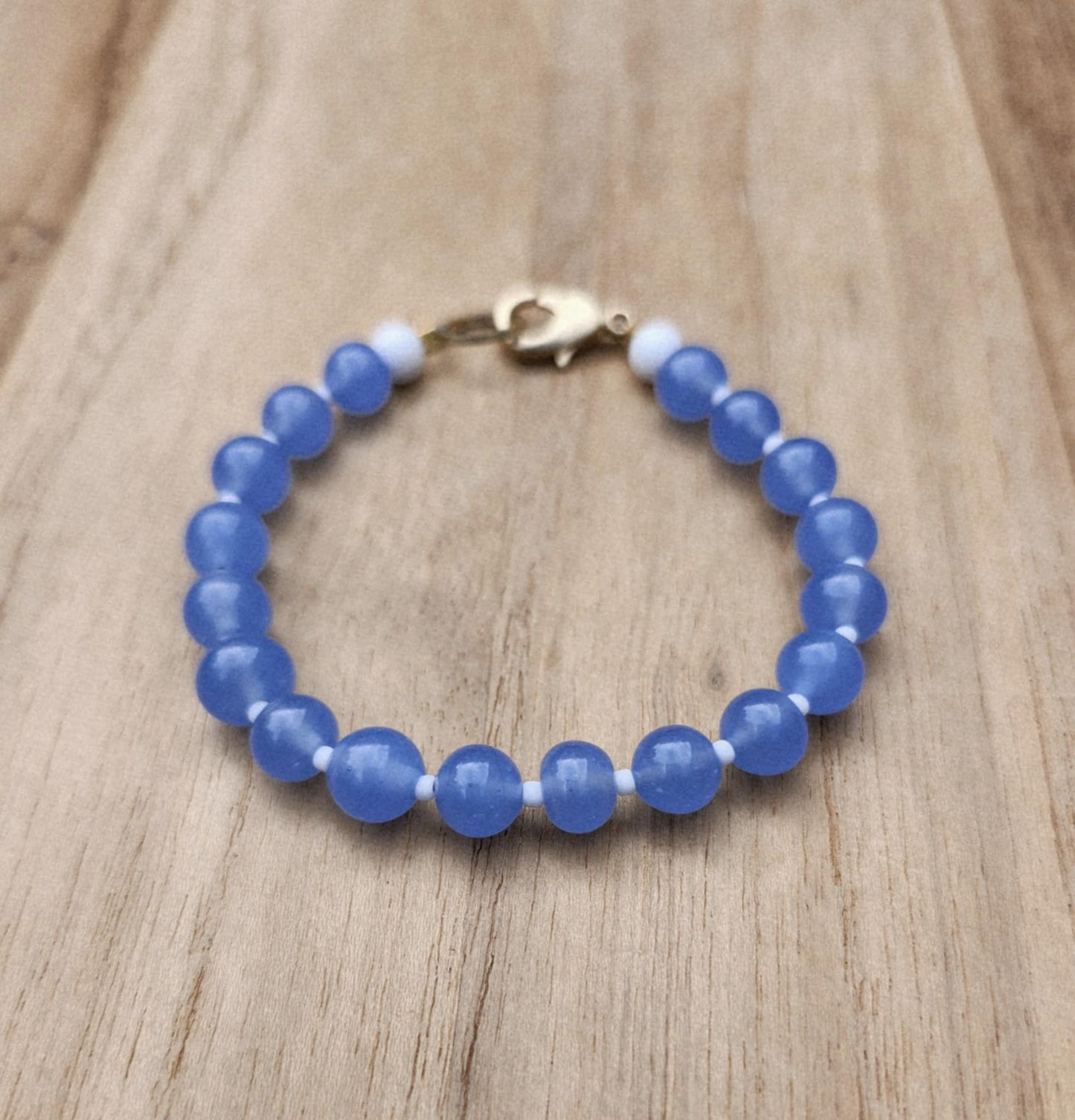 Peace bracelet of blue vintage Japanese artisan beads