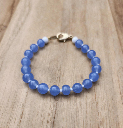 Peace bracelet of blue vintage Japanese artisan beads