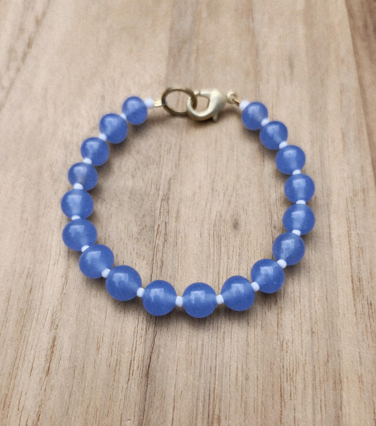 Peace bracelet of blue vintage Japanese artisan beads