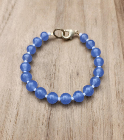 Peace bracelet of blue vintage Japanese artisan beads