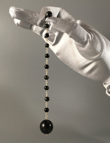 Big Rainbow Obsidian beaded chain pendulum - Libra Moon